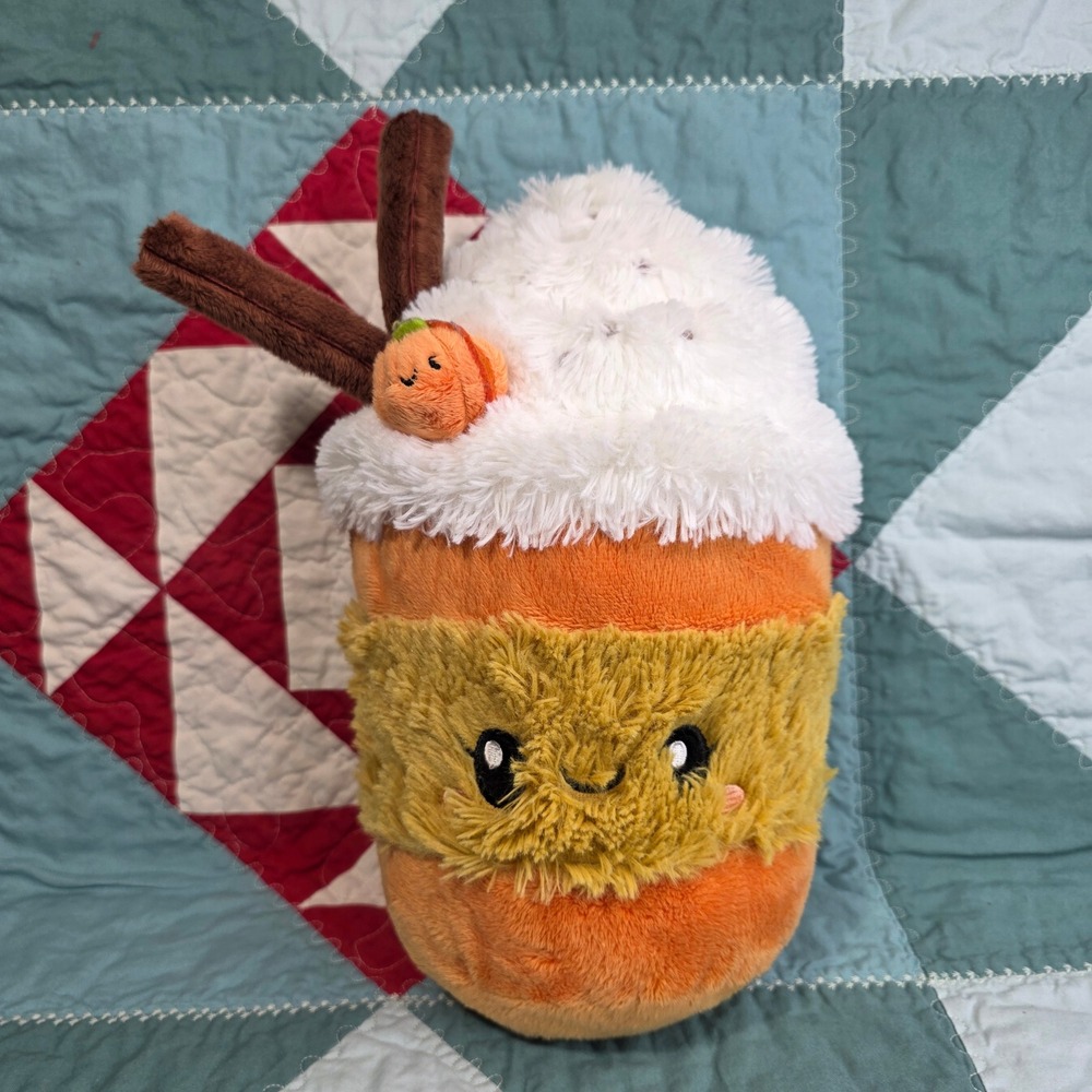 Squishable Pumpkin Spice Latte PSL Plush 12 inch Orange Coffee Cup